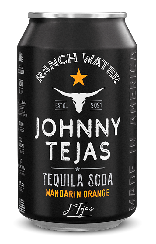 Can of Johnny Tejas Vodka Soda, Mandarin Orange flavor