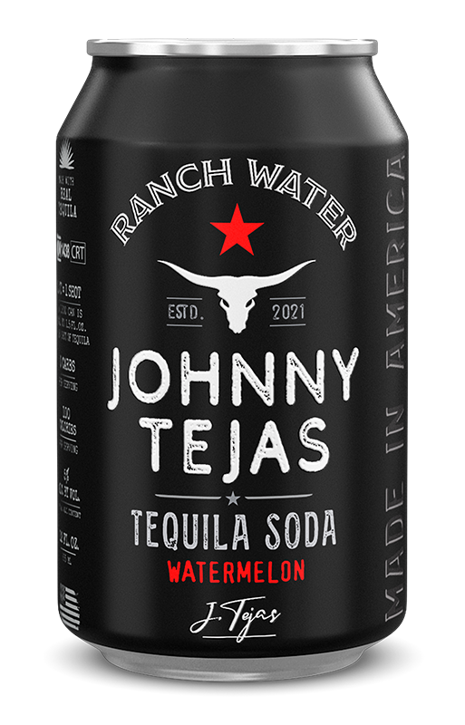 Can of Johnny Tejas Vodka Soda, Watermelon flavor